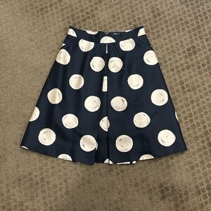 Kate Spade Navy and Cream Polka Dot Midi Skirt